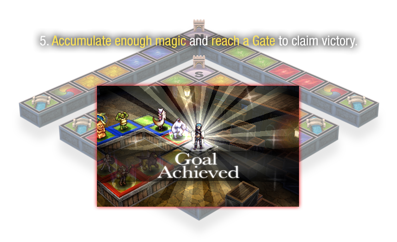 Whoever reaches the Magic Goal and returns to the Gate first will win.