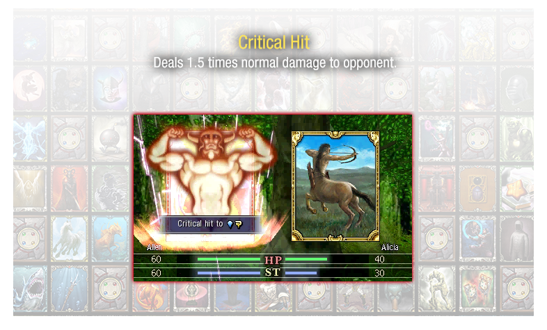 Critical Hit - Deals 1.5 times normal damage to opponent. 