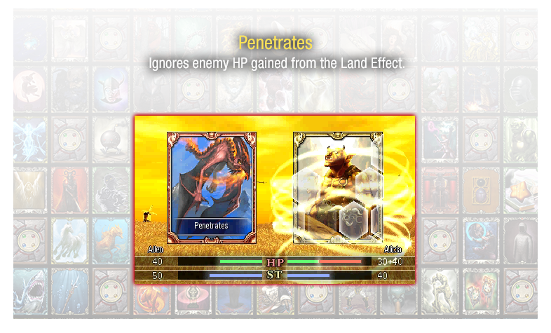 Penetrates - Ignores enemy HP gained from Land Effect.