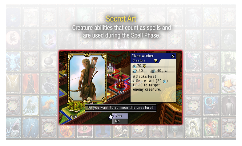 Secret Art - Creature abilities that count as spells and are used during the Spell Phase.