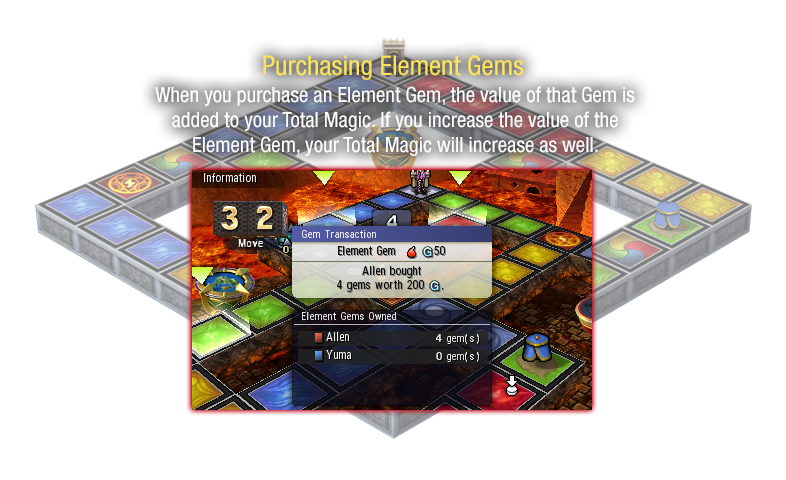 Purchasing Element Gems - When you purchase an Element Gem, the value of that Gem is added to your Total Magic. If you increase the value of the Element Gem, your Total Magic will increase as well.